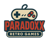 ParadoxX Retro Games logo featuring a vintage game controller design.